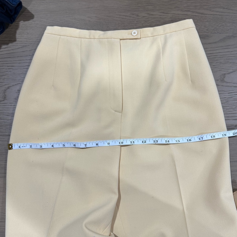 Harvé Benard Petites 8P Pale Yellow Lined Trousers High Waist  Career Pant - Picture 14 of 16